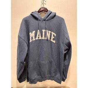 Mens blue MAINE hoodie size XXL
